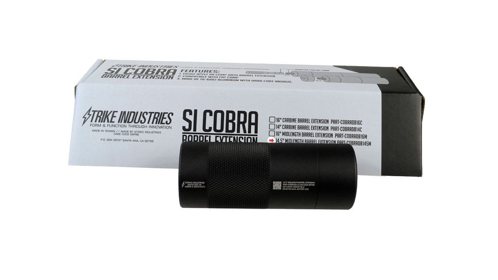 Strike Industries Mid Length Barrel Extension, Black, 14.5in SI-COBRADB145M