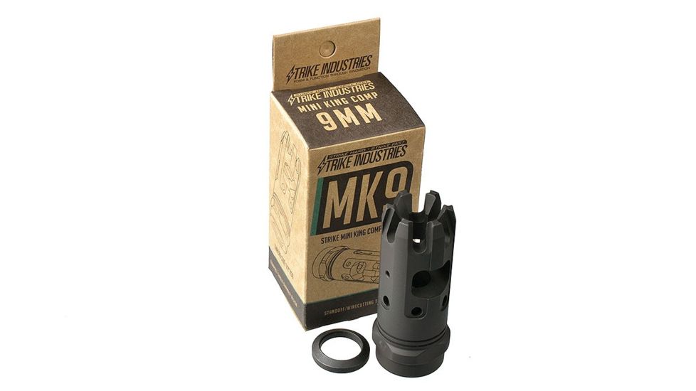 Strike Industries Mini KingComp Muzzle Brake, 9mm, Black SI-MK9-Comp