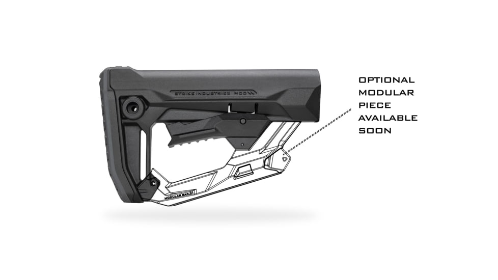 Strike Industries MOD-2 Rifle Stock, Black, One Size, SI-STRIKE-ES-MOD2-BK