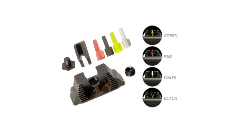 Strike Industries Modular Blade Sights, 4 Color Inserts, Glock 17/17L/19/22/23/24/25/26/27/28/31/32/33/34/35/37/38/39S, Black, SI-G-SIGHT-MBS