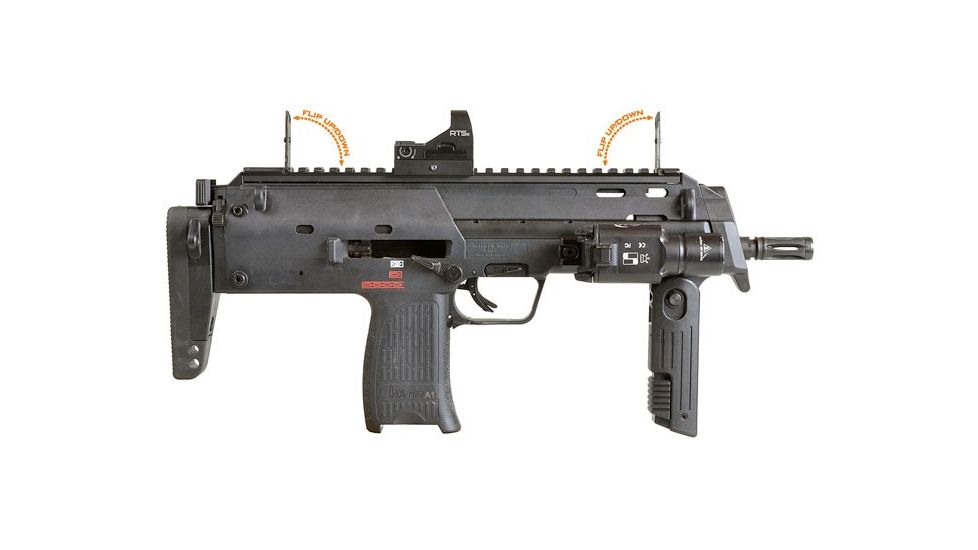 Strike Industries MP7 Backup Sight Top Rail with Anodized Aluminum, Black SI-MP7-BUSR