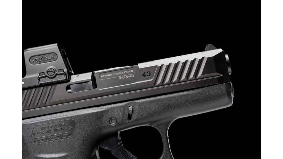 Strike Industries Pistol Barrel, Glock 43, 9mm, 416R Stainless Steel, Black, SI-G-BARREL-43