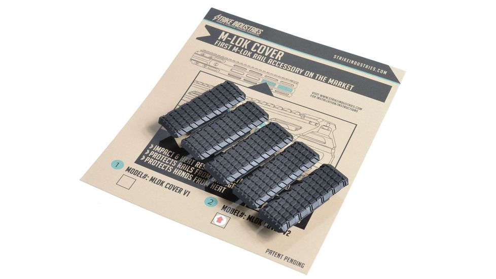 Strike Industries SI 5Pcs MLOK Cover V2, Black, SI-MLOK-Cover-V2-BK