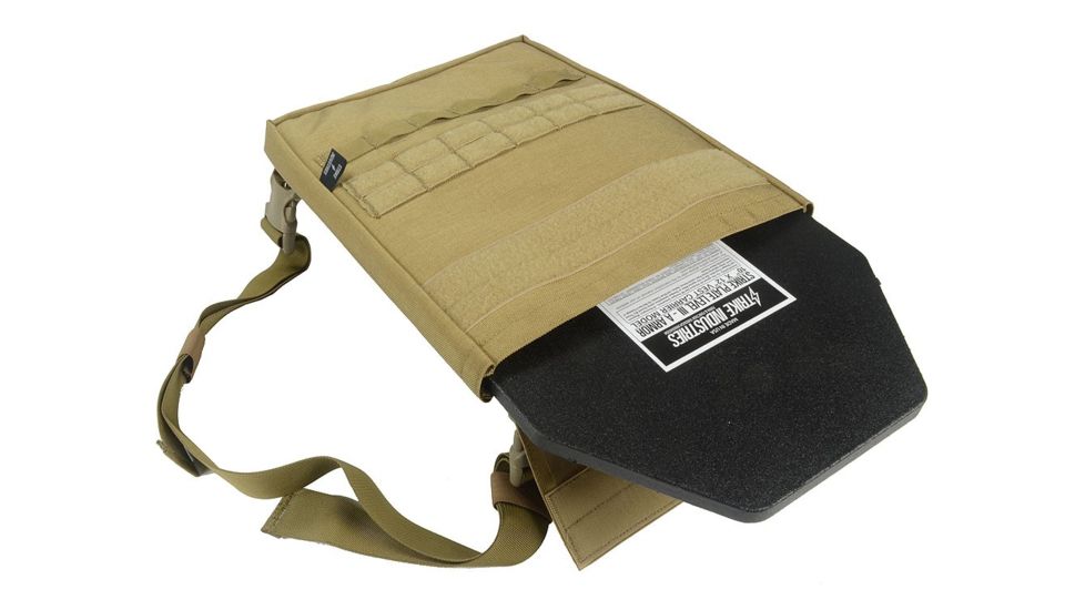 Strike Industries Simple Plate Carrier. Can Be Used as Laptop Carrier, Messenger Bag, and Emergency Protection with Strike Plate, Camel Tan SI-SPC-CM