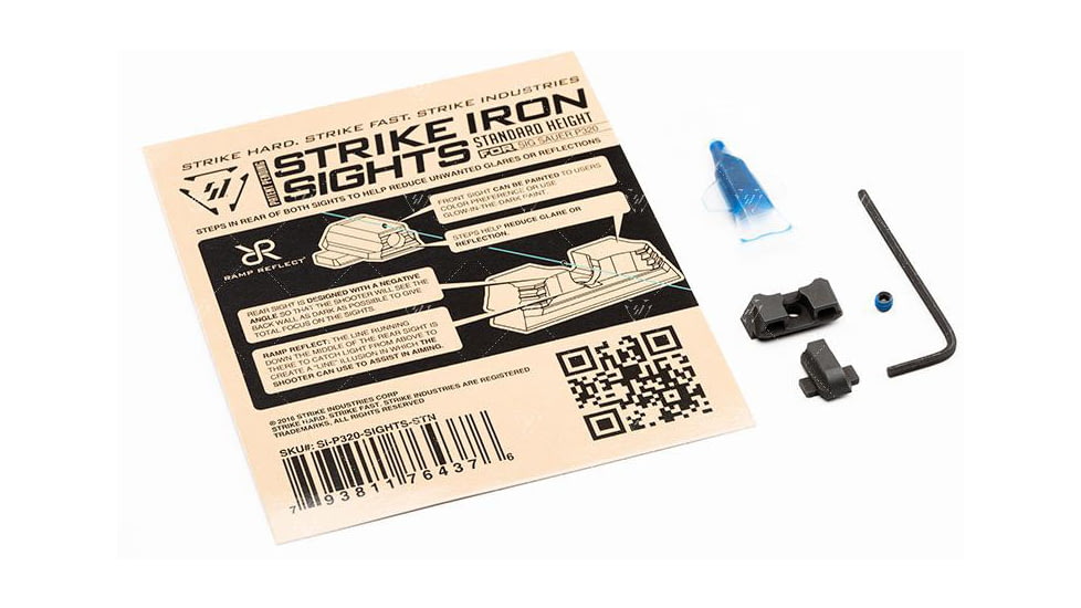 Strike Industries Strike Iron Sights for SIG Sauer P320, Standard Height, Black, One Size, SI-P320-SIGHTS-STN