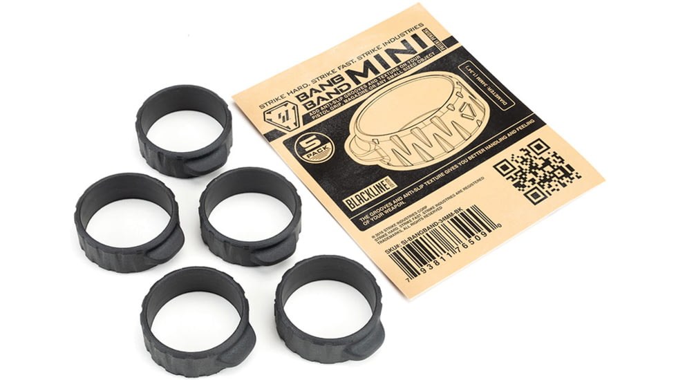 Strike Industries Strike Tactical Rubber Band - 34mm, 5-pack, Black, One Size, SI-BANGBAND-34MM-BK