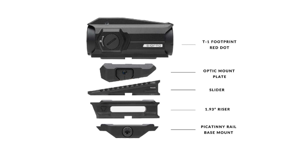 Strike Industries Strike Variable Optic Mount for Aimpoint Micro Standard, Black, SI-T1-VOM-BK