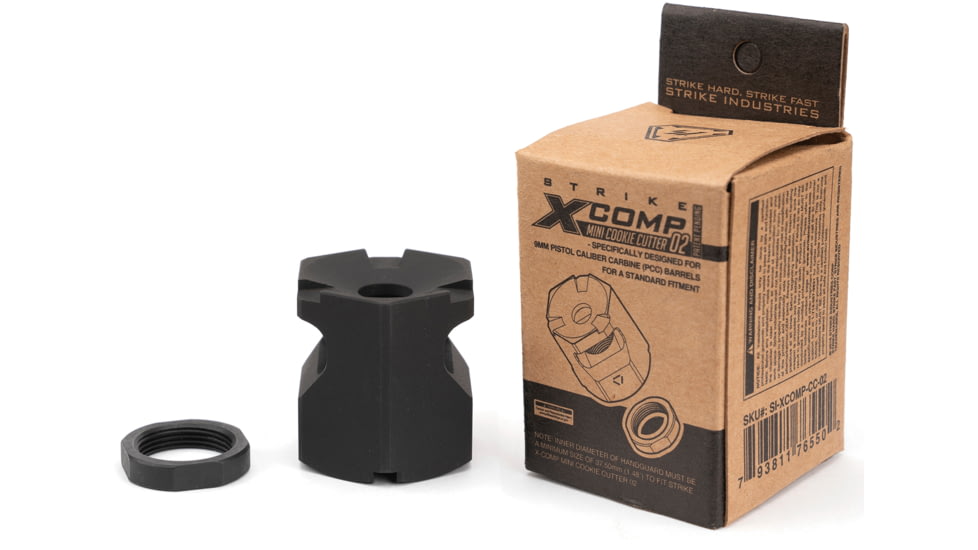 Strike Industries Strike X-Comp Mini Cookie Cutter 02 for M18x1 RH, Black, One Size, SI-XCOMP-CC-02