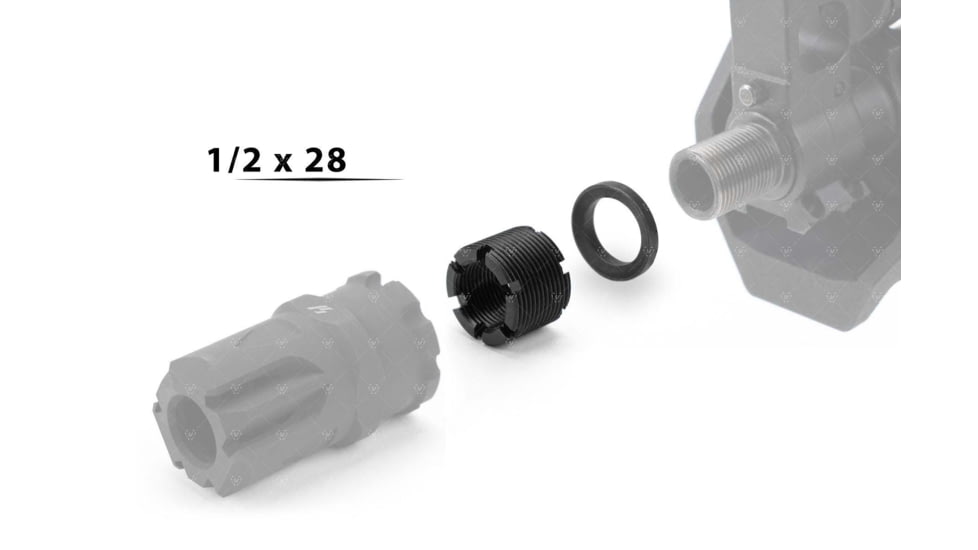 Strike Industries Strike X-Comp Thread Adapter Kit 1/2in - 28 TPI - M18x1 RH, Black, One Size, SI-XCOMP-ADA-1/2-28