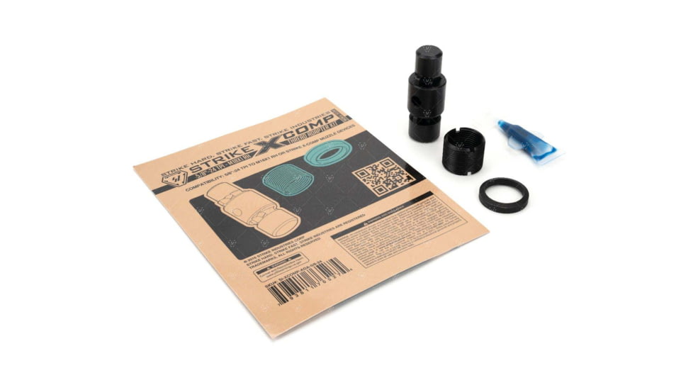Strike Industries Strike X-Comp Thread Adapter Kit 5/8in - 24 TPI - M18x1 RH, Black, One Size, SI-XCOMP-ADA-5/8-24