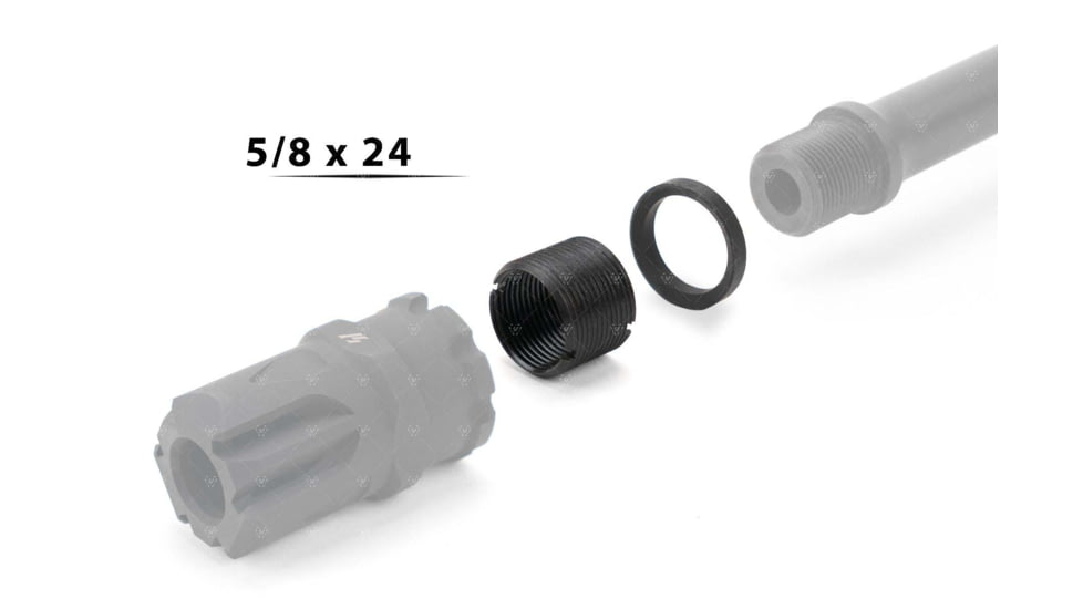 Strike Industries Strike X-Comp Thread Adapter Kit 5/8in - 24 TPI - M18x1 RH, Black, One Size, SI-XCOMP-ADA-5/8-24