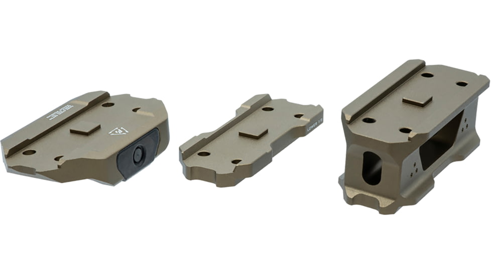 Strike Industries T1 Riser Mount for AR Platforms, Steel, TIII Hard Anodize, 2.3 oz, FDE, One Size, SI-T1-RISER-FDE