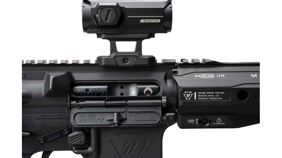 Strike Industries Texas Edition V1 AR .223/5.56mm Ultimate Dust Cover, Black, SI-AR-UDC-E-TX-223-BK