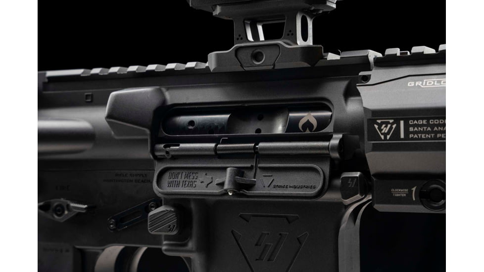 Strike Industries Texas Edition V1 AR .223/5.56mm Ultimate Dust Cover, Black, SI-AR-UDC-E-TX-223-BK