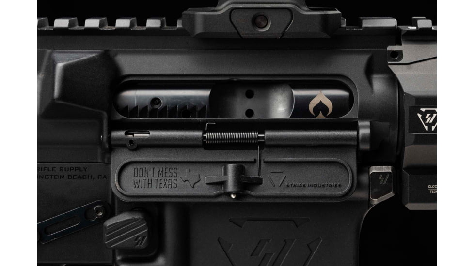 Strike Industries Texas Edition V1 AR .223/5.56mm Ultimate Dust Cover, Black, SI-AR-UDC-E-TX-223-BK