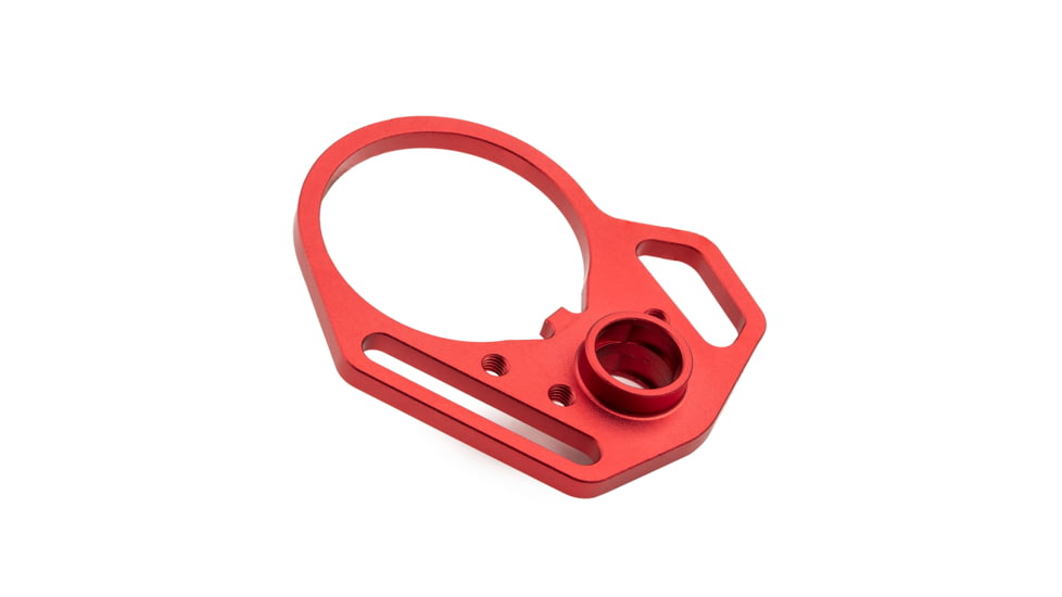 Strike Industries Ultralight Multi-Function Red End Plate w/ Anti-Rotation Castle Nut in Black, SI-AR-UL-MFEP&amp;ACN-RED