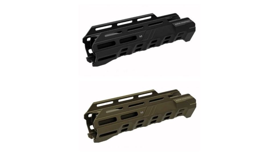 Strike Industries Valor of Action 10 M-Lok Handguard for Remington 870, 12ga, 6061 Aluminum, Black, FDE