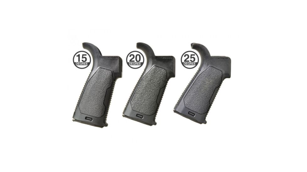 Strike Industries Enhanced Pistol Grip, AR-15/AR-10, 15 degree, Black, SI-AR-VEPG-15