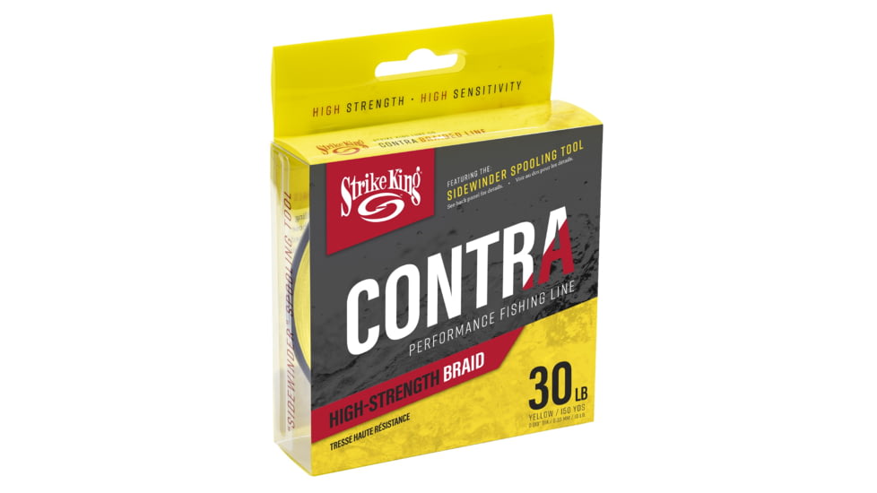 Strike King Contra Braid Fishing Line, 30lb Test, 150-Yards, Hi-Vis Yellow, LPB150-30Y