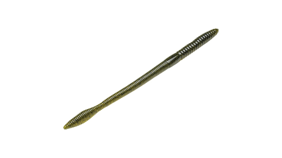 Strike King KVD Perfect Plastics Bullworm OPT, Soft Plastic Worm Fishing Lure, Green Pumpkin, 10in, 5-Pack, BW10-46, BW10-46