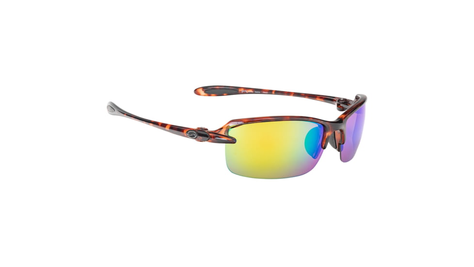 Strike King Plus Sabine Sunglasses, Shiny Tortoise Shell Frame, Multi Layer Green Mirror, Amber Base Lens, SG-SKP31