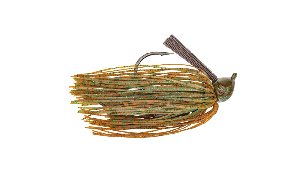 Strike King Premier Pro-Model Jig Fishing Lure, Casting Jig, Pumpkin w/ Green Flake, 3/8oz, PPJ38-11, PPJ38-11