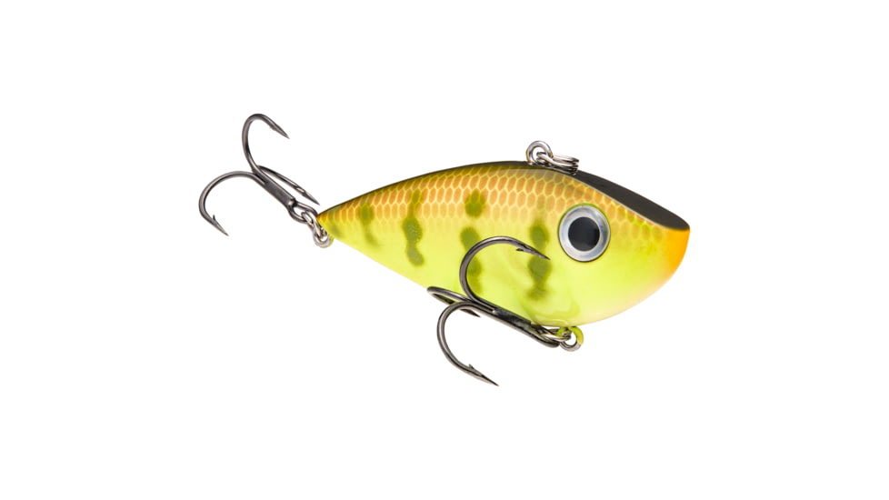 Strike King Red Eyed Shad Tungsten 2-Tap, Lipless Crankbait Fishing Lure, Chartreuse Perch, 1/2oz, REYESDTT12-650, REYESDTT12-650