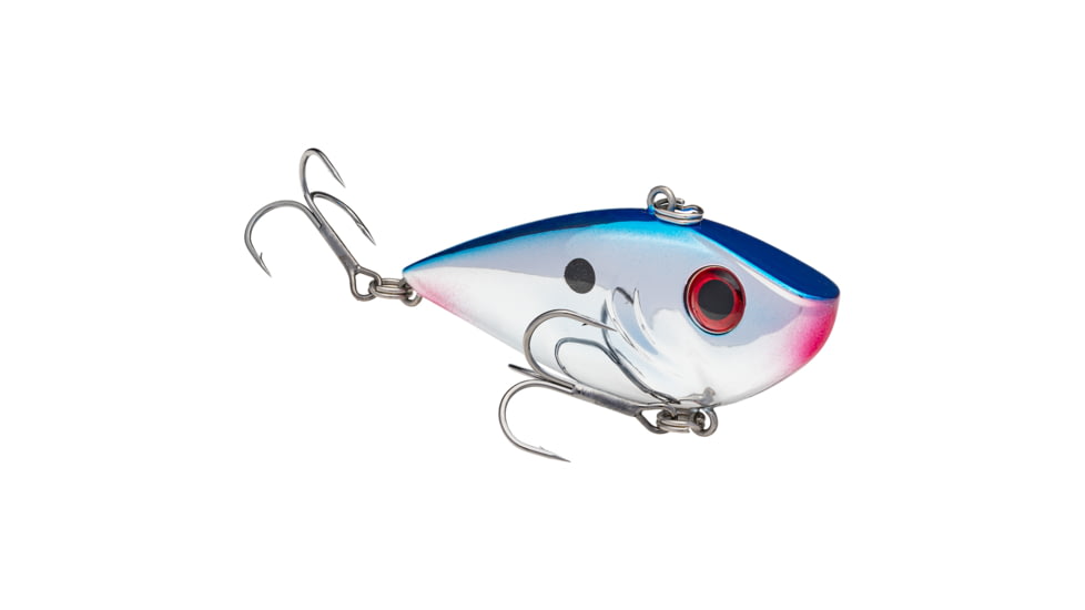 Strike King Red Eyed Shad Tungsten 2-Tap, Lipless Crankbait Fishing Lure, Chrome Blue, 1/2oz, REYESDTT12-409, REYESDTT12-409