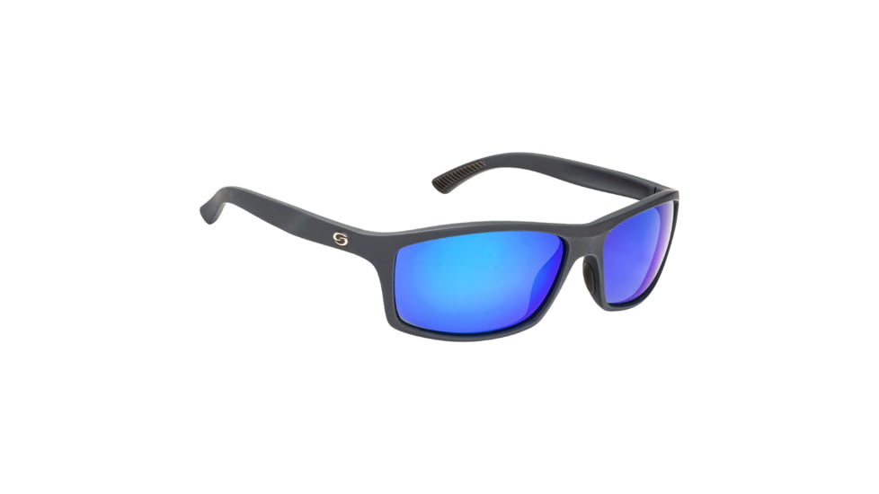 Strike King S11 Optics Brazos Sunglasses, Matte Black Frame, Multi Layer White Blue Mirror, Gray Base Lens, SG-S1196