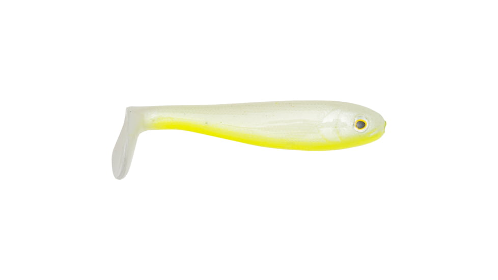 Strike King Shadalicious Fishing Lure, Soft Plastic Swimbait, Pearl Chartreuse Belly, 4 1/2in, 6-Pack, SHDLC4.5-518, SHDLC4.5-518