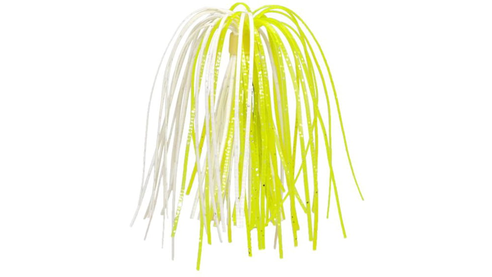 Strike King Silicone Skirt, Chartreuse &amp; White, 3 Pack, 33-46