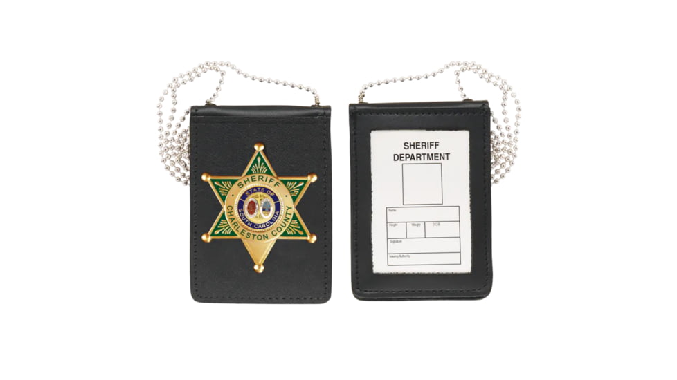 Strong Leather Recessed Magnetic Badge And Id Holder With Chain - 71760-11812