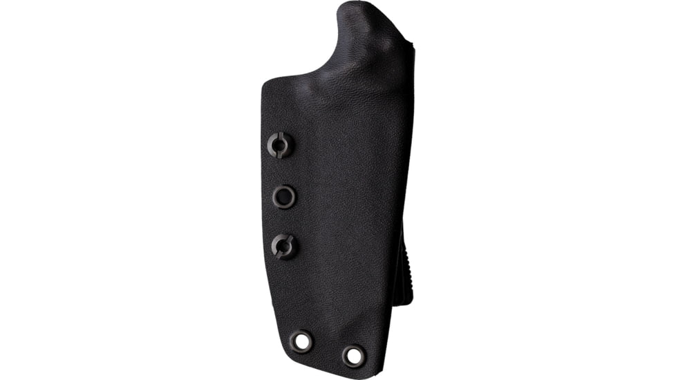 Stroup Knives Desert Fox Fixed Blade Knife, 8.5in Overall, 3.75in 1095HC Steel Blade, Black Sculpted G10 Handle, Rock Tumbled/Acid Etched Blade, Black Kydex Belt Sheath, DESERT FOX