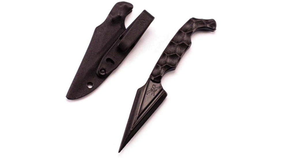 Stroup Knives Ultralite Dagger Knife, 7.5in Overall, 3.25in Blade, Black Zytel Handle, One-Piece Construction, Black Kydex Belt Sheath, ULTRA LIGHT NM