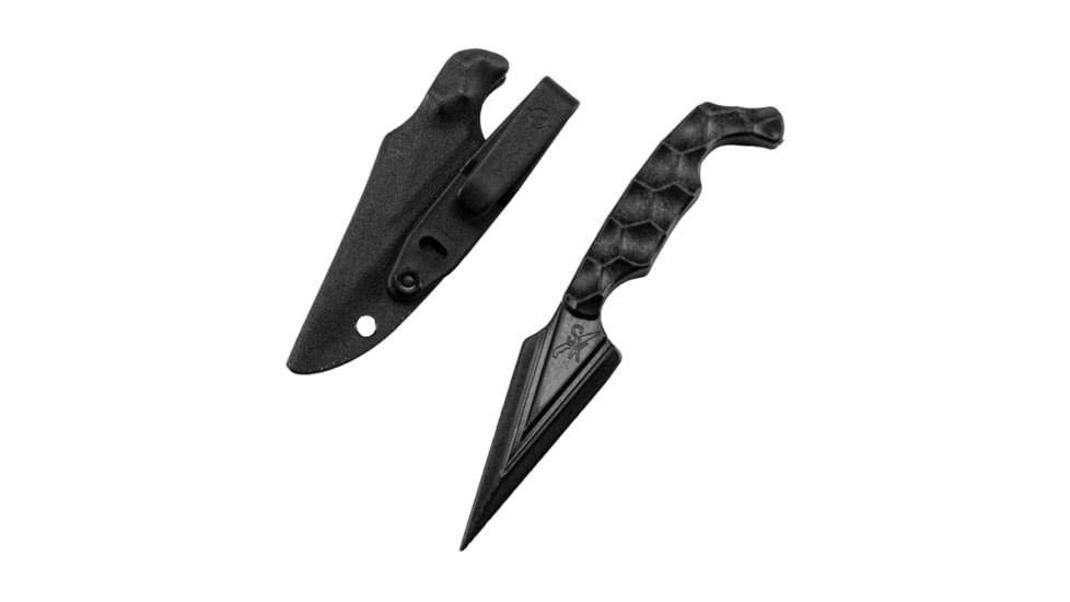 Stroup Knives Ultralite Non Metallic, 3.75&quot; Spear Point Blade, Zytel Construction, 7.5&quot; Overall Length, Black, Includes Sheath, ULNM-B
