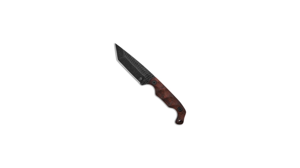 Stroup Stroup Knives Bravo 5 Tanto Fixed Blade Knife Wood 3.5" Black Stonewash, Wood, 1095HC, adult, BHQ-213561