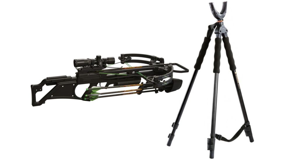 Stryker Katana Crossbow Pkg., Mossy Oak Break-Up Country, A12712 W/ Vanguard Quest Tripod