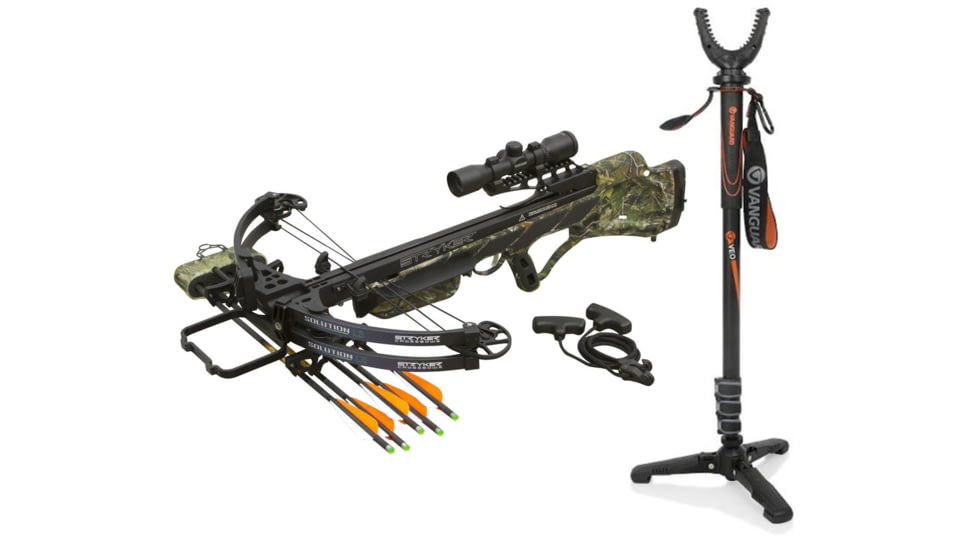 Stryker SolutionLS Crossbow, Package Realtree AP Green, A12405 W/ Vanguard Veo Shooting Stick