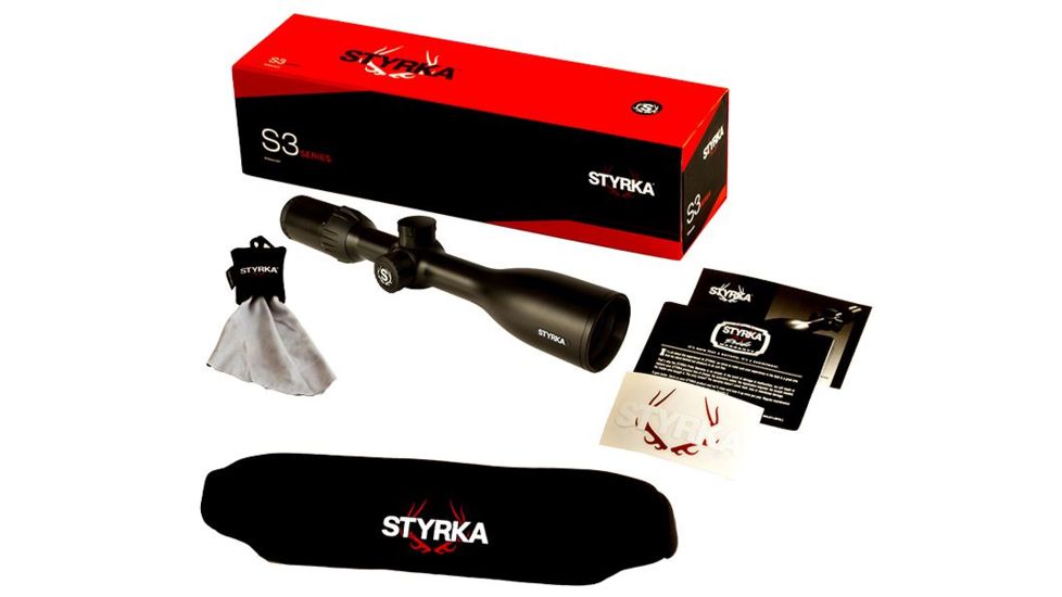 Styrka 4-12x50mm S3 Rifle Scope w/Side Focus,Black,Plex Reticle ST-91040
