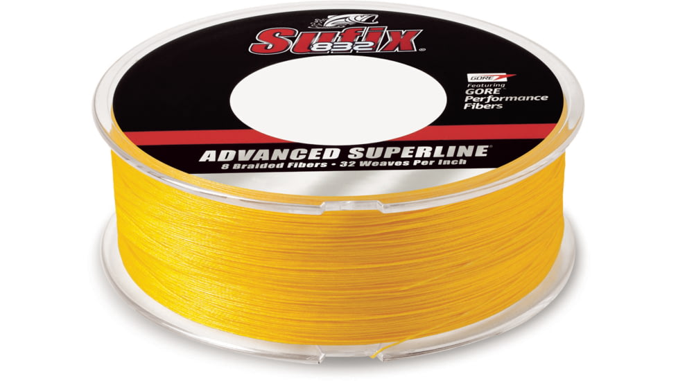 Sufix 832 Braid 20lb Line, Hi-Vis Yellow, 600 Yds, 660-220Y