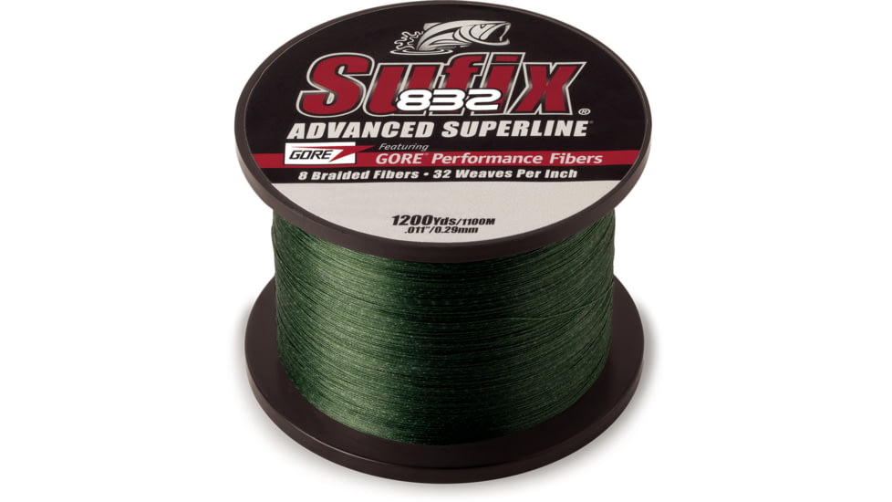 Sufix 832 Braid 30lb Line, Low-Vis Green, 1200 Yds, 660-330G