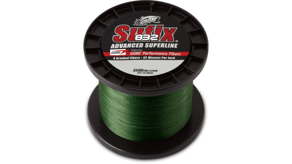 Sufix 832 Braid 30lb Line, Low-Vis Green, 3500 Yds, 660-430G