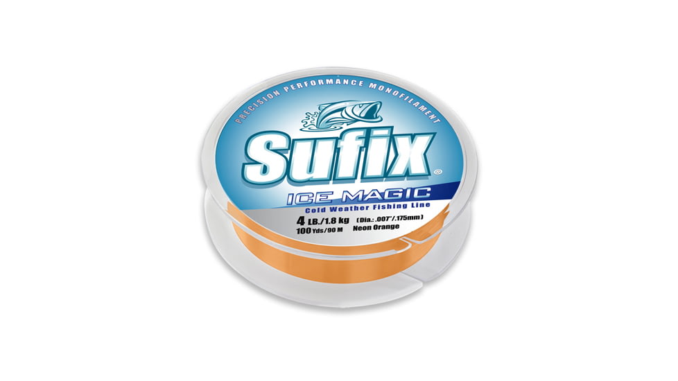 Sufix Ice Magic Monofilament Line 1lb 100yds Neon Orange, 603-001NO
