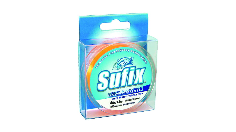 Sufix Ice Magic Monofilament Line 4lb 100yds Neon Orange, 603-004NO