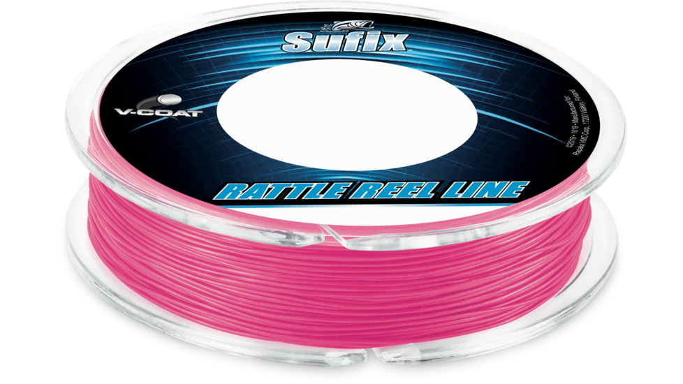 Sufix Rattle Reel Metered V-Coat, 20 lb, Metered Every 50 yd 150 yd, Hot Pink, 613-220P
