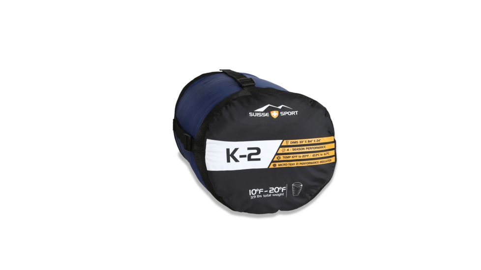 Suisse Sport K-2, 20 Degree Mummy Bag, Gray, Orange, Navy, 84In X 33In, 5MM8302CGY