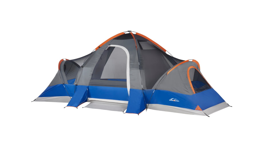 Suisse Sport Wyoming 3 Room Tent - 18ft X 10ft, Gray, Blue, Orange, 8 Person, MTB1810BCBG