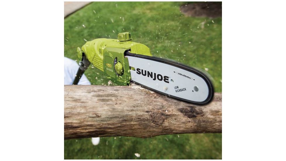 Sun Joe 10-Inch 8-Amp Electric Pole Chain Saw, Green SWJ803E