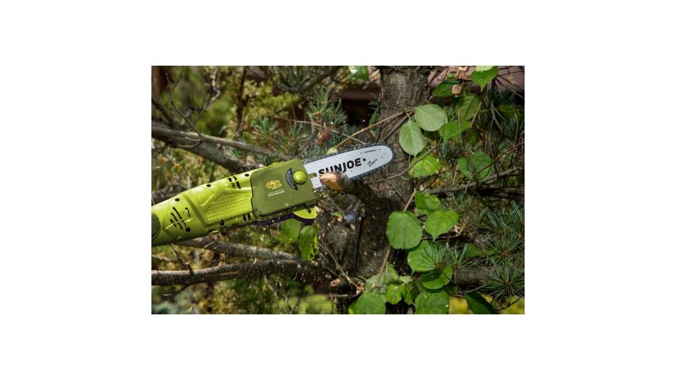Sun Joe 10-Inch 8-Amp Electric Pole Chain Saw, Green SWJ803E