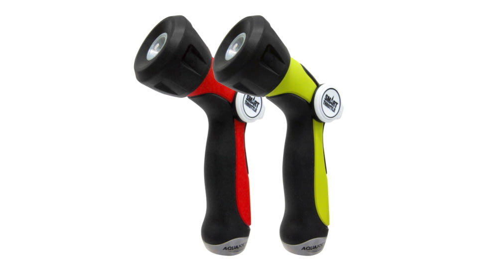 Sun Joe Aqua Joe One Touch Adjustable Hose Nozzle/Smart Throttle Control, Red/Green, Pack of 2 AJHN100-2-RED